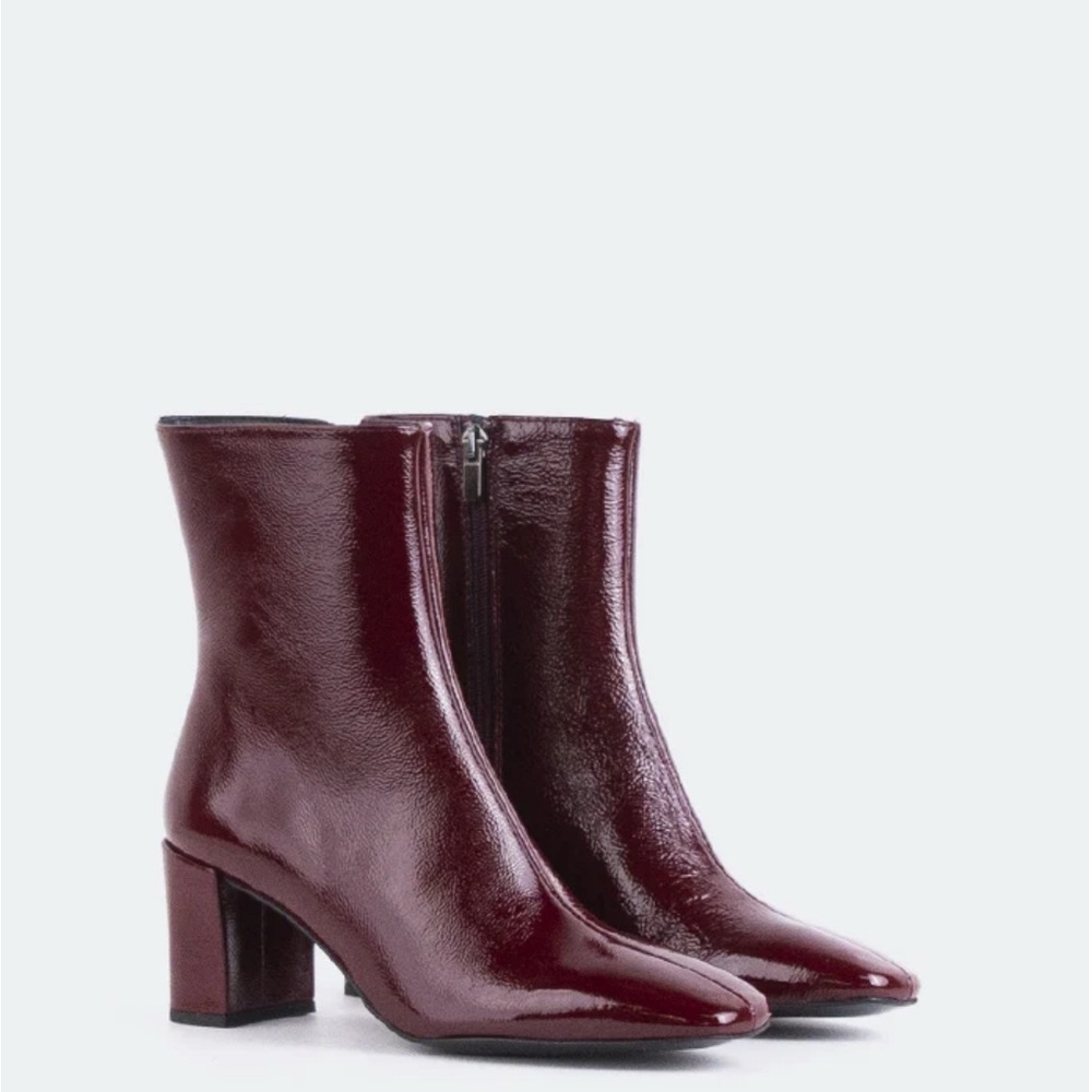 L'INTERVALLE Red Ankle Boots with Block Heel